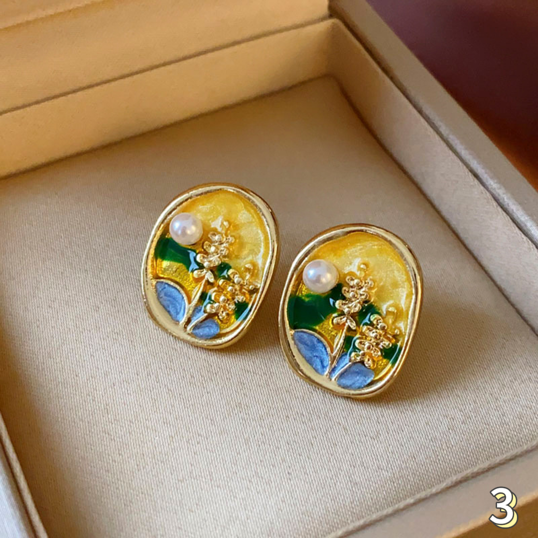Enamel earrings