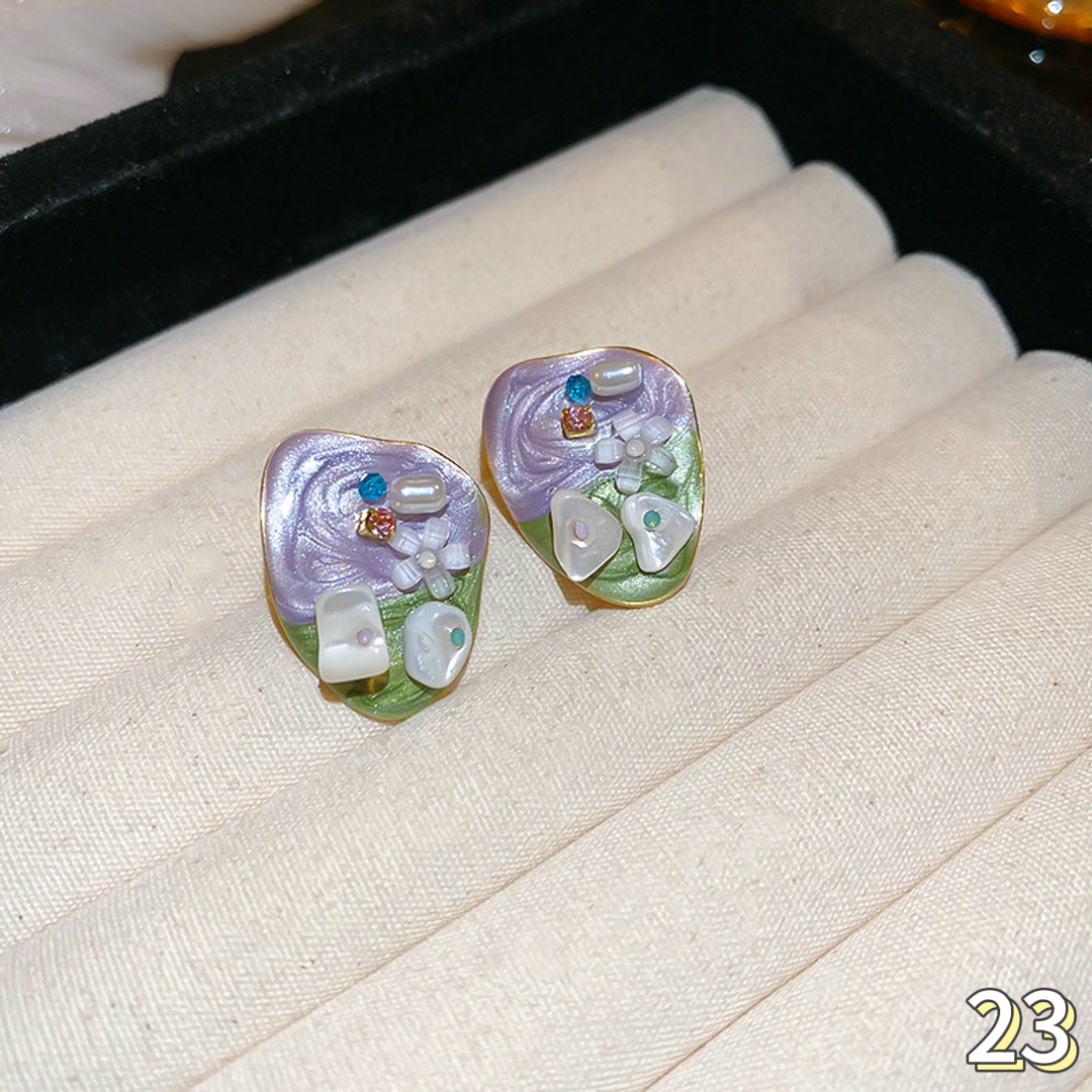 Enamel earrings