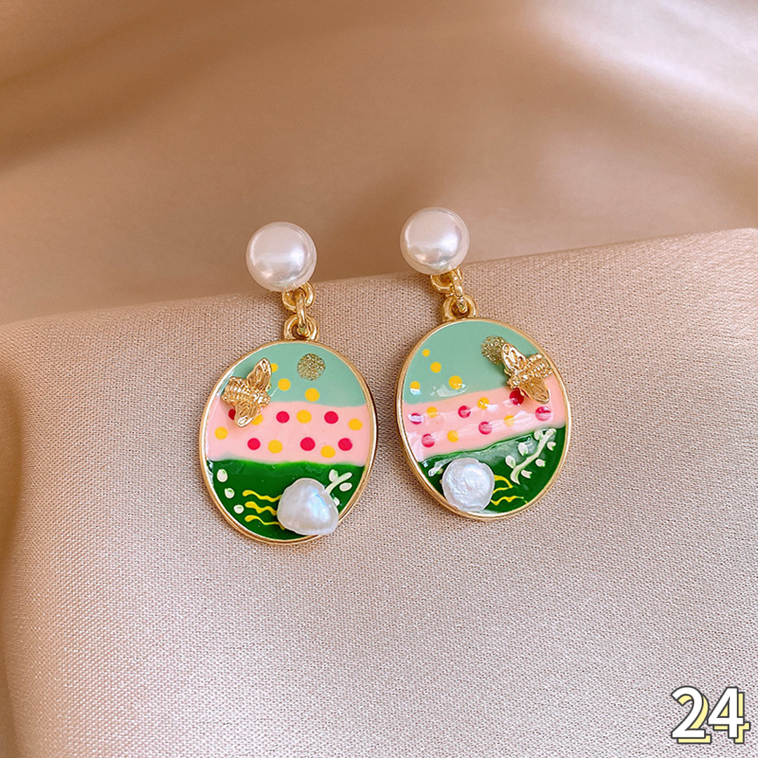 Enamel earrings
