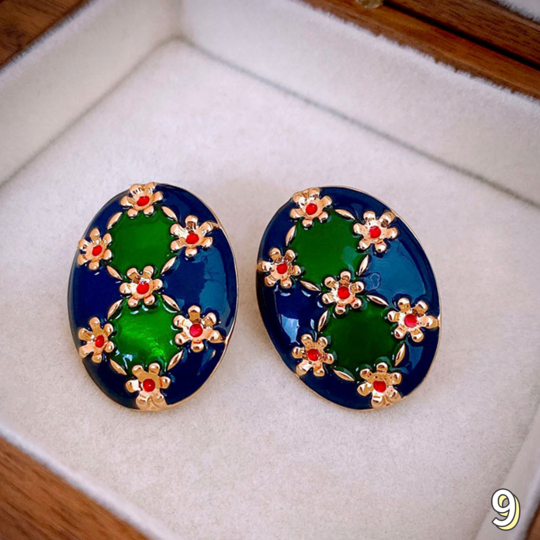 Enamel earrings