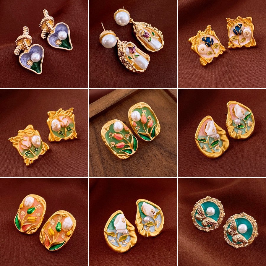 Enamel earrings